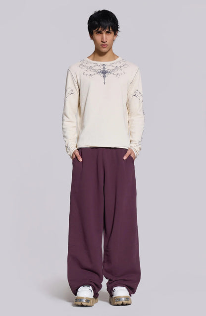 Baggy Sweat Pants - Burgundy