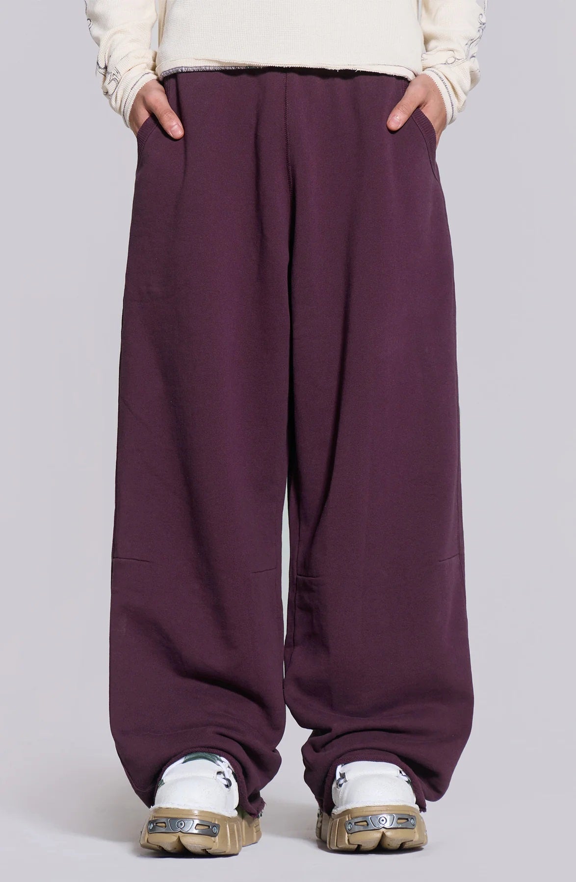Baggy Sweat Pants - Burgundy