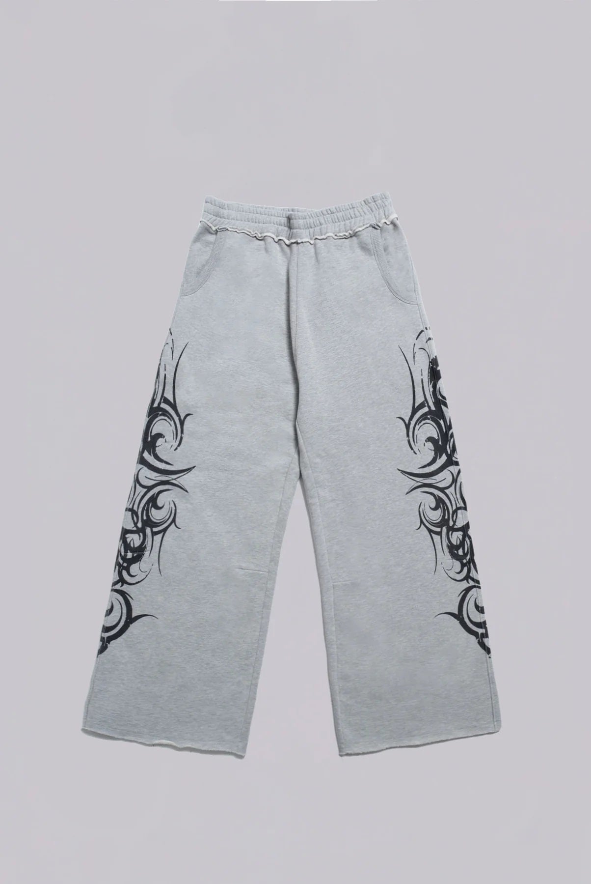 Baggy Tattoo Sweat Pants - Grey